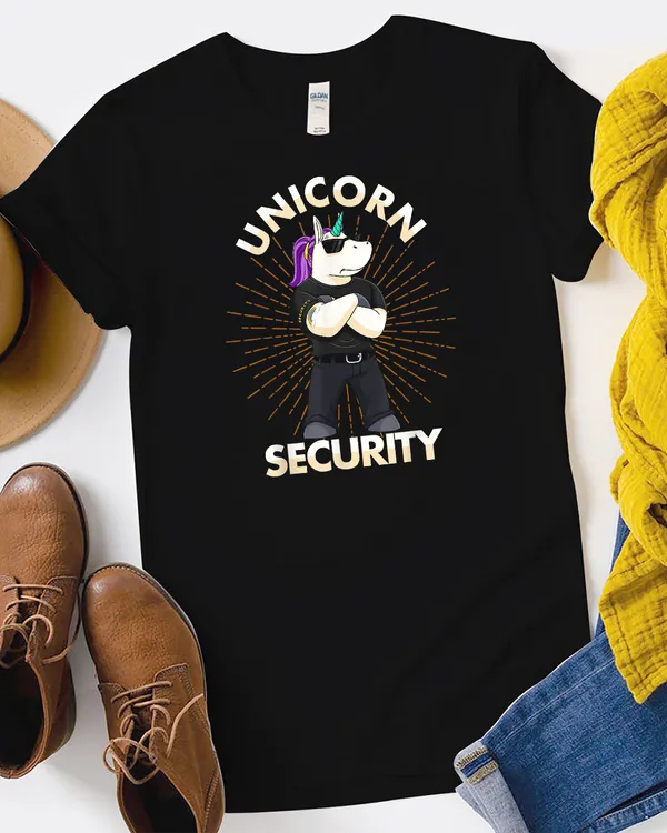 Unicorn Security Birthday Mens Boys Dad Gift T-Shirt